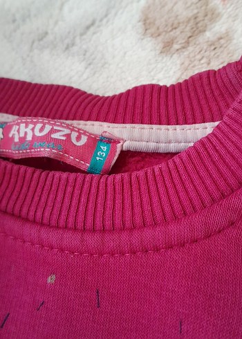 4 Yaş Beden pembe Renk Kız Çocuk Pembe Baskılı Sweatshirt