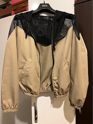 File Detayli Bomber + Deri Mont