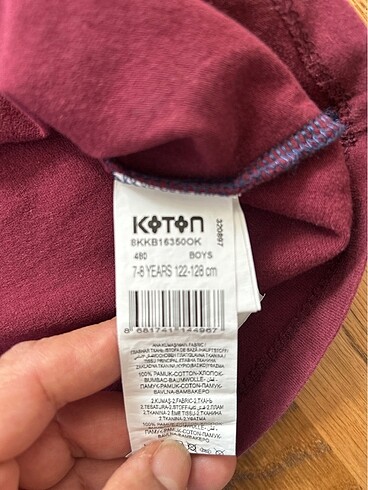 8 Yaş Beden bordo Renk 7-8 yaş Koton uzun kollu erkek çocuk tişört