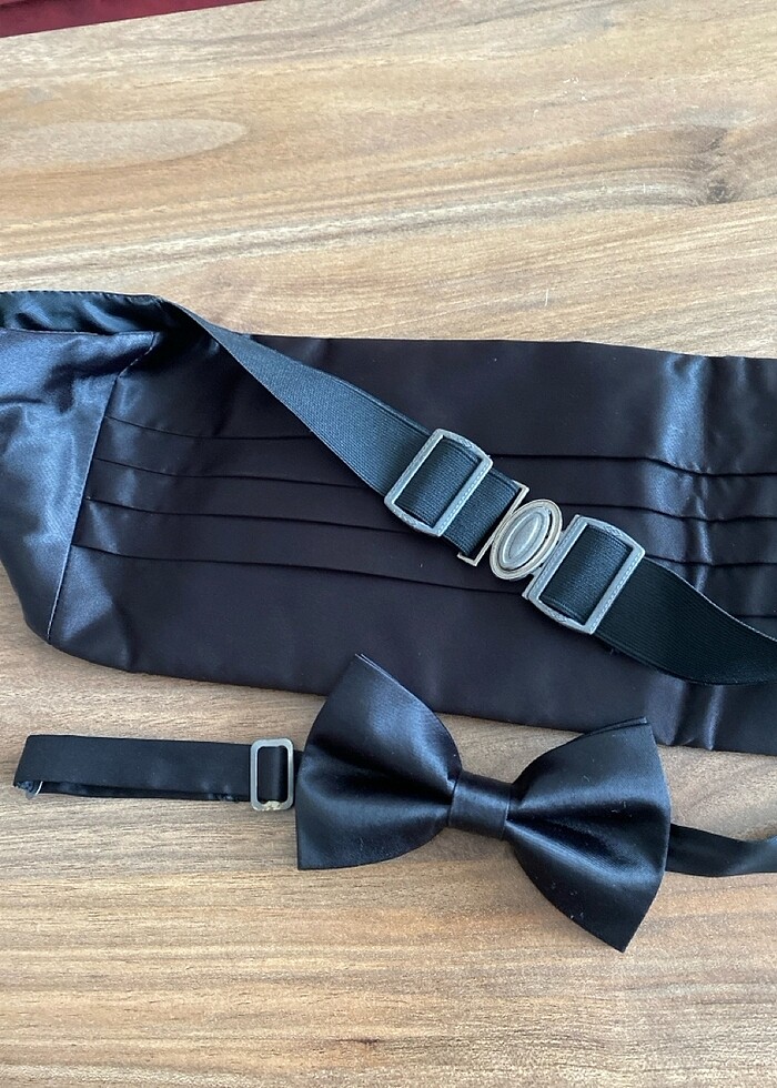 Hatemoğlu erkek damat kemer ve papyon - Görsel 4