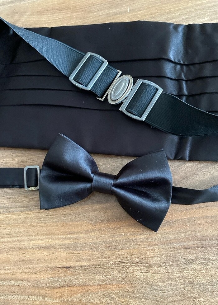 Hatemoğlu erkek damat kemer ve papyon - Görsel 5