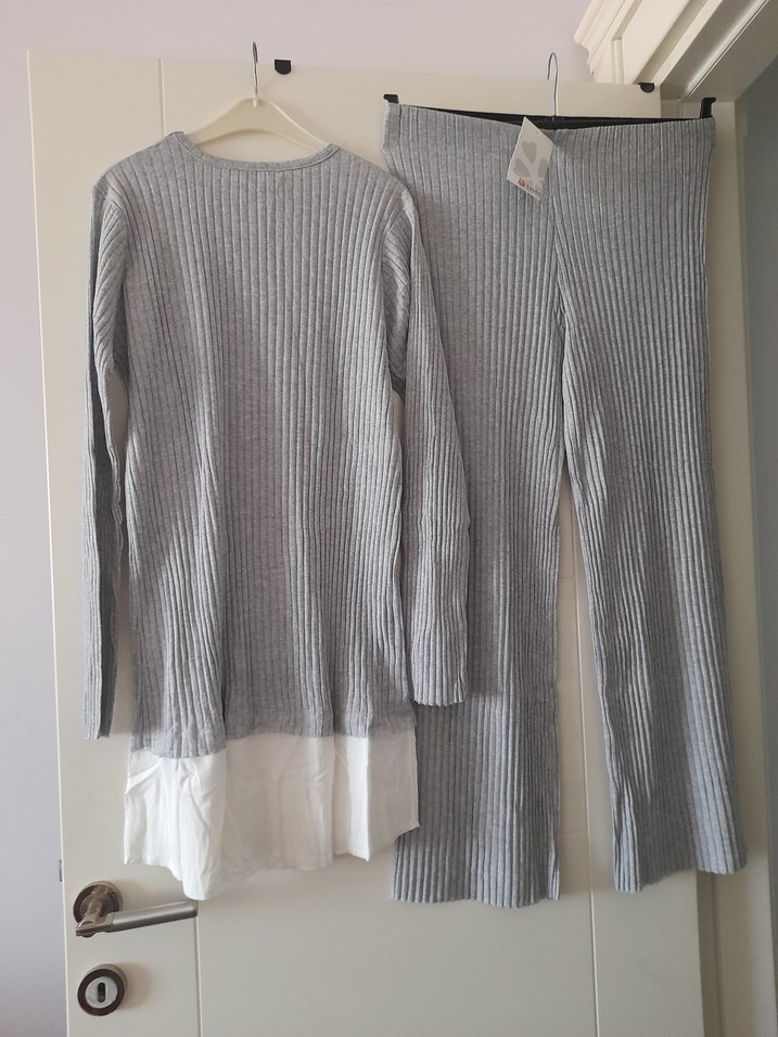 Gri Uzun Kollu Kadın Takım - Görsel 5