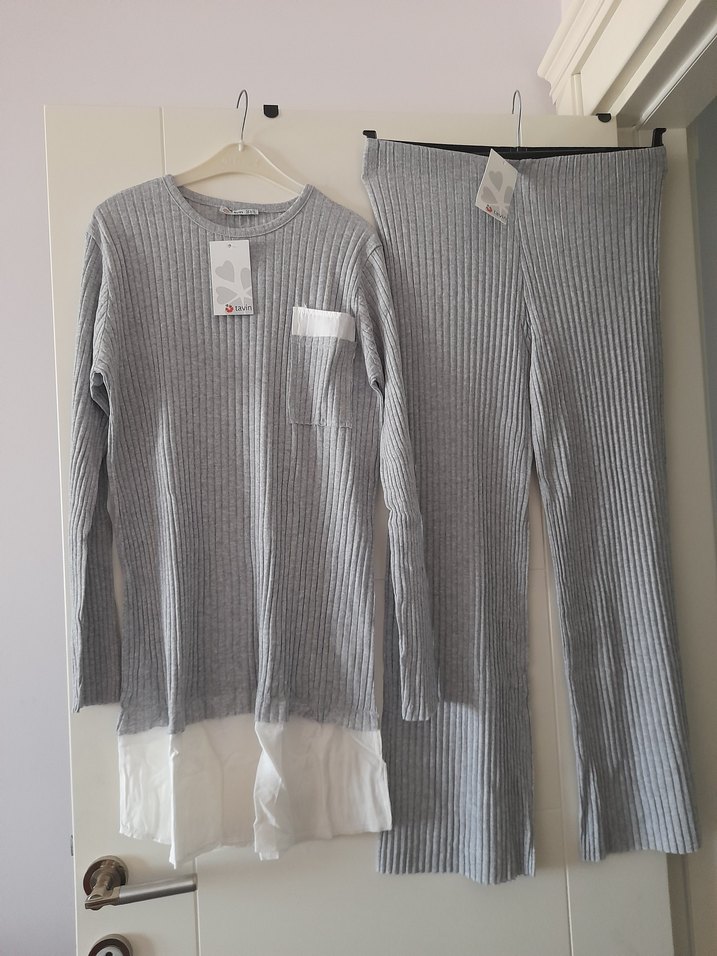 Gri Uzun Kollu Kadın Takım - Görsel 2