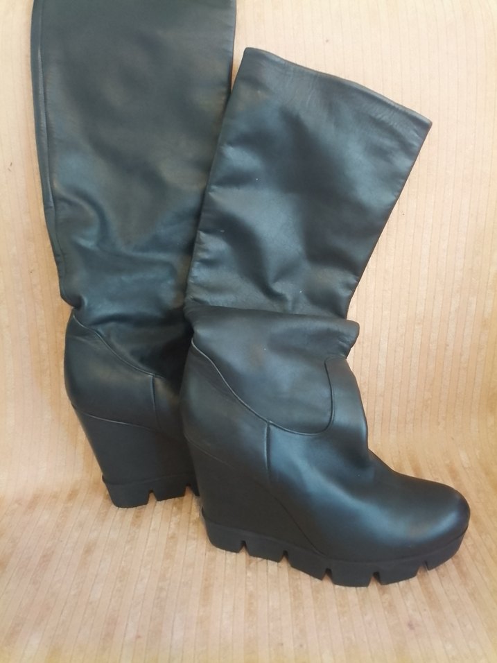 Deri çizme hiç giyilmedi sadece denendi - Görsel 3