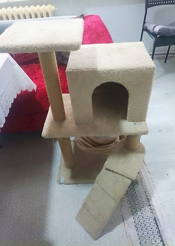 Kahverengi ve Gri Kedi Tırmalama ve Oyun Evi - Görsel 2