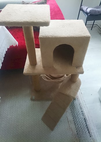 Kahverengi ve Gri Kedi Tırmalama ve Oyun Evi - Görsel 5