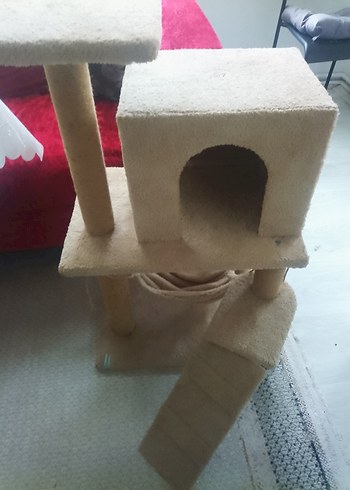 Kahverengi ve Gri Kedi Tırmalama ve Oyun Evi - Görsel 3