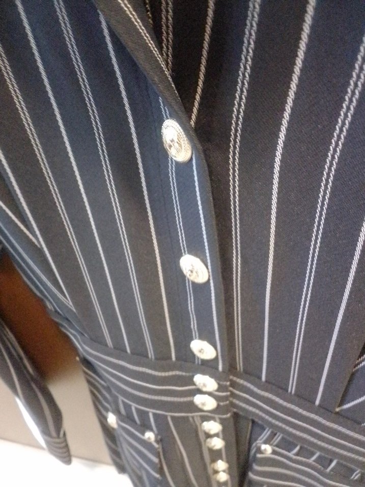 Düğmeli Çizgili Uzun Kollu Kadın Gömlek - Görsel 3