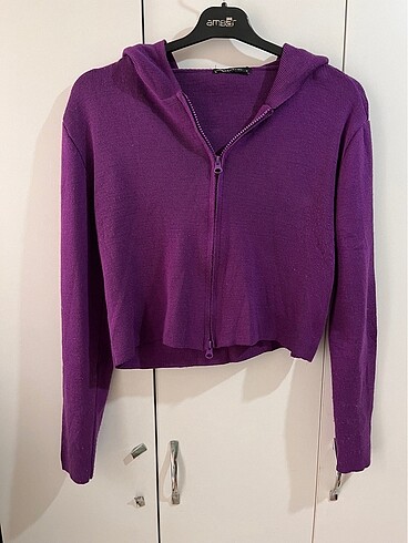 Trendyol & Milla Fermuarlı kapüşonlu crop hırka
