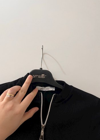 Siyah Fermuarlı Mini Elbise - Görsel 3