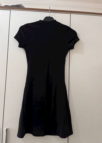 Siyah Fermuarlı Mini Elbise - Görsel 2