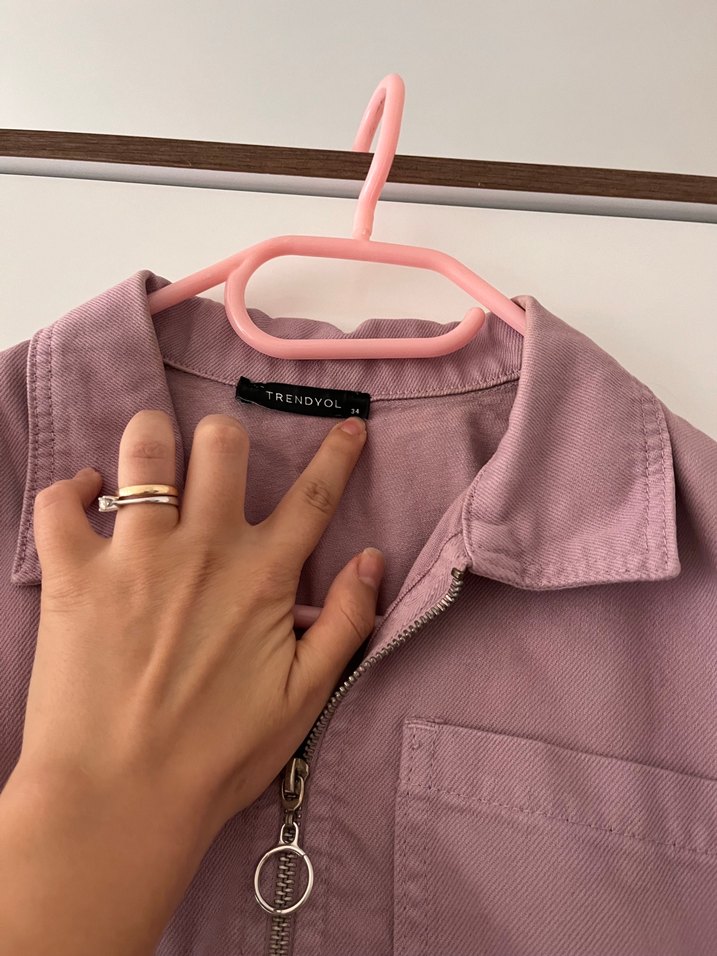 Kadın Mor Kısa Kollu Kemerli Tulum - Görsel 3