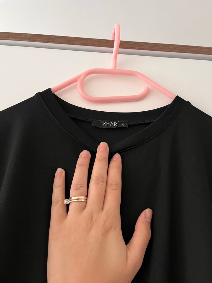 Siyah tişört elbise - Görsel 3