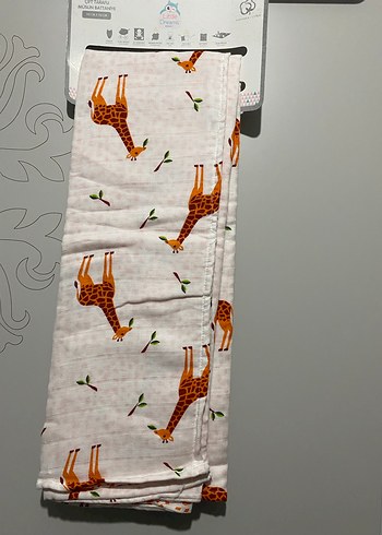 Çocuk Battaniyesi, Zürafa Desenli, Camel Renk - Görsel 4