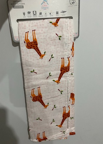 Çocuk Battaniyesi, Zürafa Desenli, Camel Renk - Görsel 2