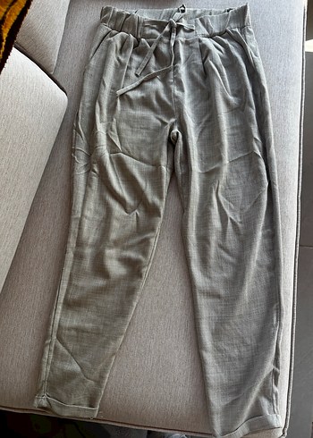 Kemerli Rahat Kadın Keten Pantolon - Görsel 2