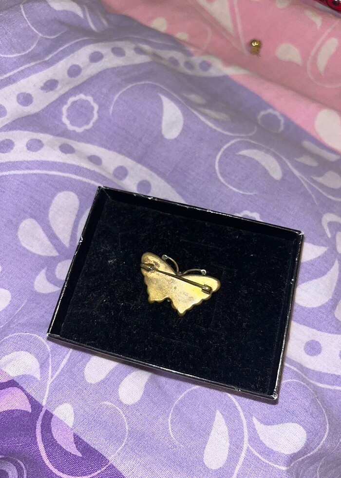 Vintage Kelebek Broş  Antika El İşçiliği Zarif Parça - Görsel 2