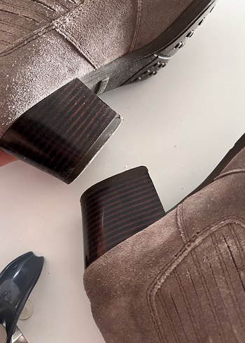 İnci Süet Kadın  Topuklu Bot - Görsel 6