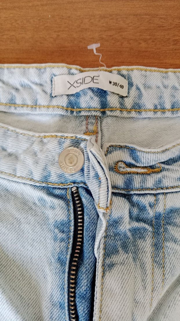 Bej Kadın Midi Denim Pantolon Rahat Kesim - Görsel 3