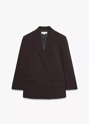 Zara Koyu Kahverengi Oversize Blazer Ceket