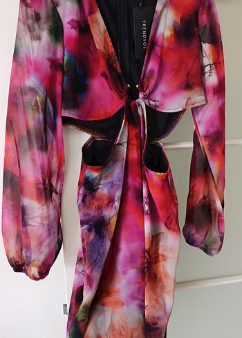 36 Beden çeşitli Renk Kadın Çok Renkli Tie-Dye Uzun Kimono