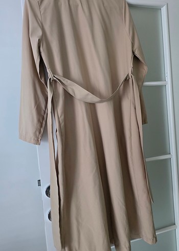 Bej Düğmeli Kadın Trençkot - Görsel 7