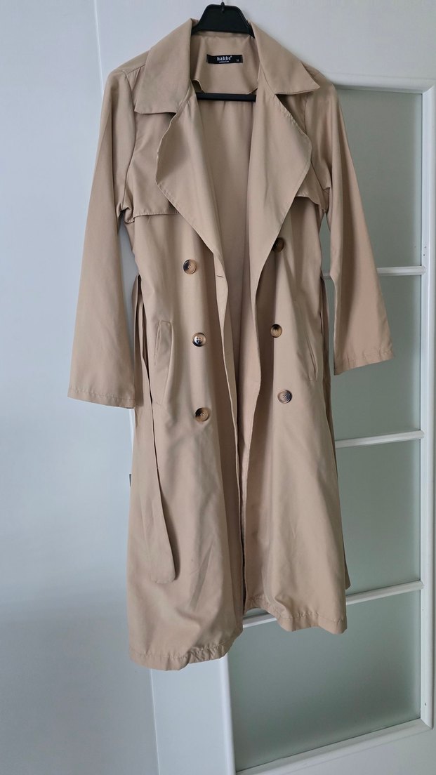 Bej Düğmeli Kadın Trençkot - Görsel 2