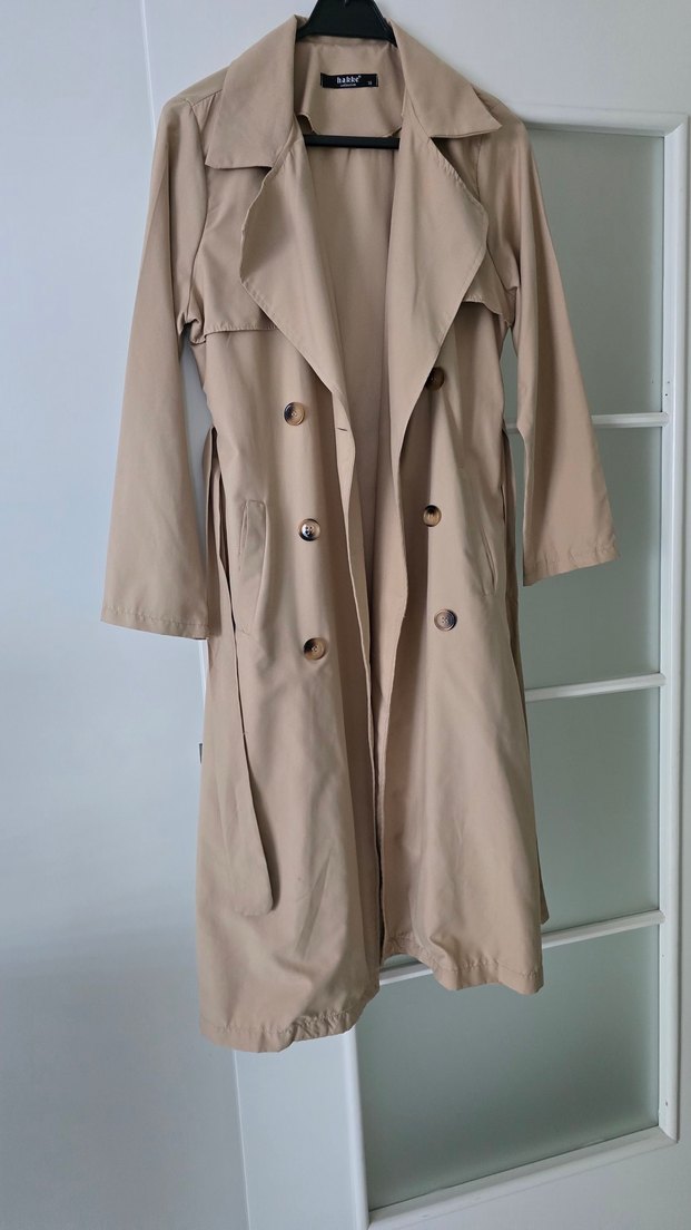Bej Düğmeli Kadın Trençkot - Görsel 3