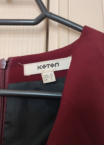 34 Beden bordo Renk Klasik deri detaylı kısa elbise