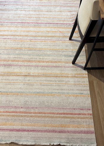 Çok Renkli Çizgili Gri Halı - Görsel 3