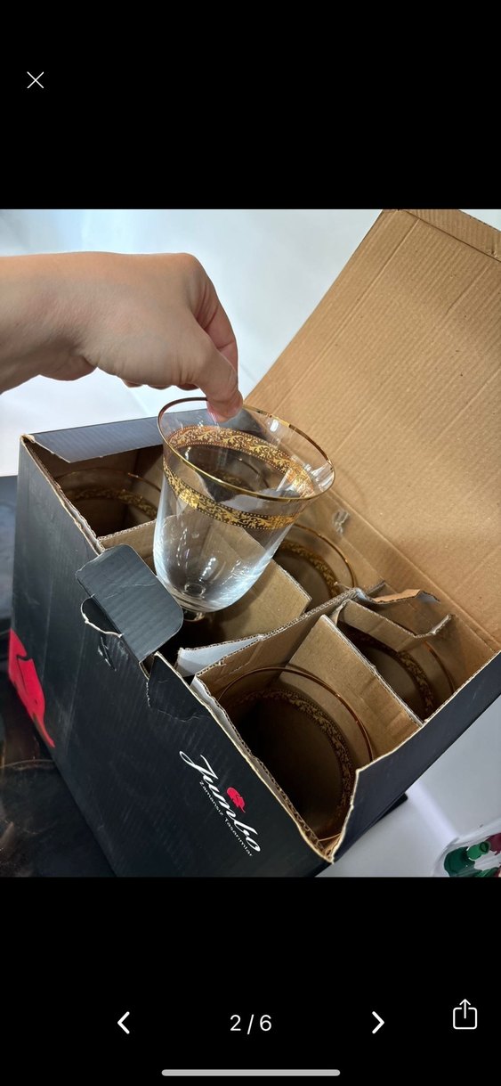 Altın kenarlı ince cam şarap kadehleri - Görsel 2