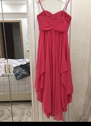38 Beden Nar çiçeği önü kısa arkası uzun abiye