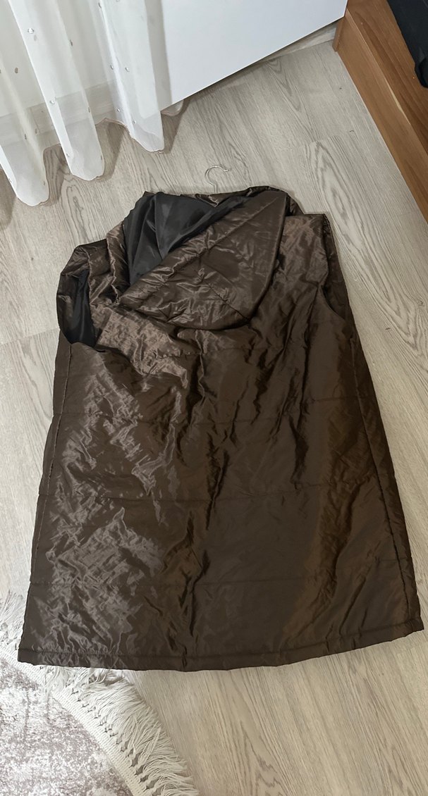 Düğmeli Kahverengi Midi Kadın Yelek - Görsel 4