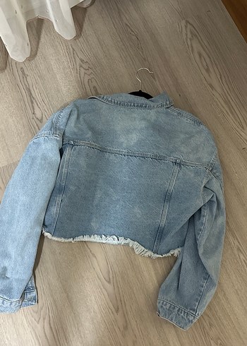 Düğmeli Mini Kadın Kot Ceket - Görsel 5