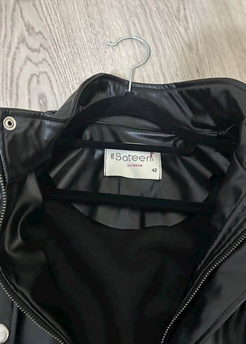 Siyah Deri Kemerli Kadın Ceket - Görsel 2