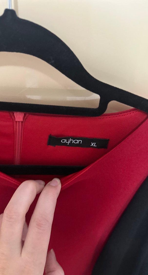 Bordo Siyah Drapeli Uzun Elbise - Görsel 3