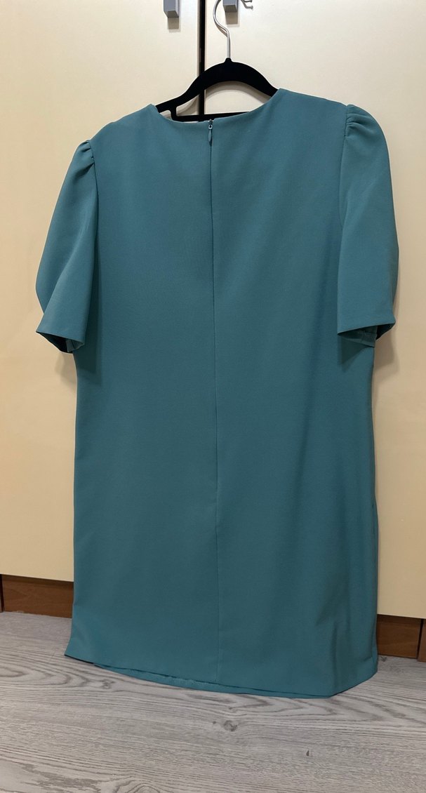 Turkuaz Kadın Salaş Midi Elbise - Görsel 4