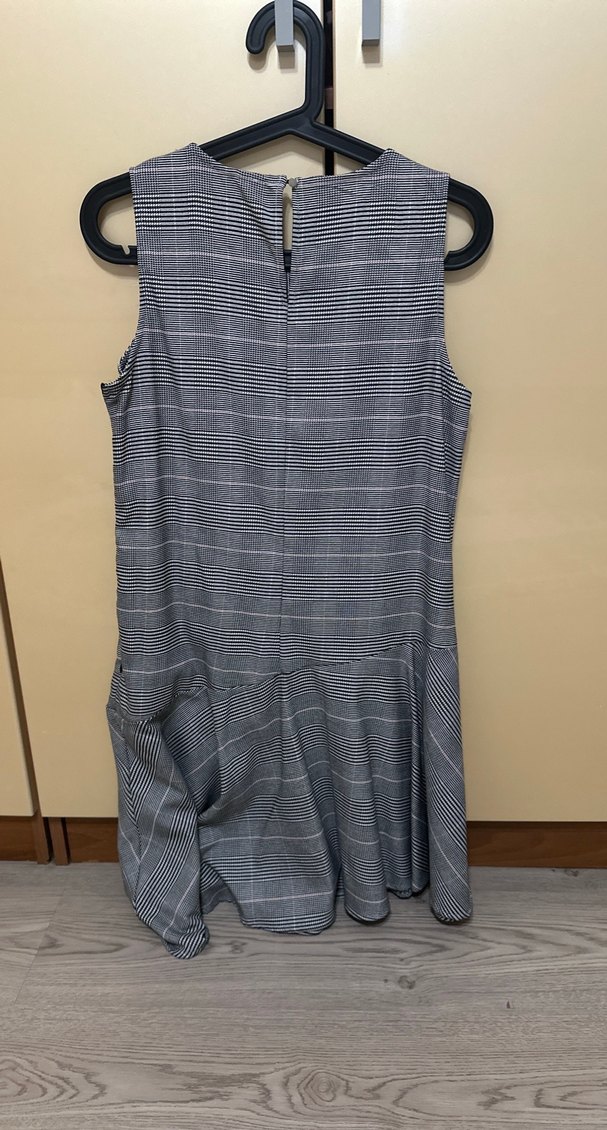 Gri Pilili Kolsuz Uzun Elbise - Görsel 4