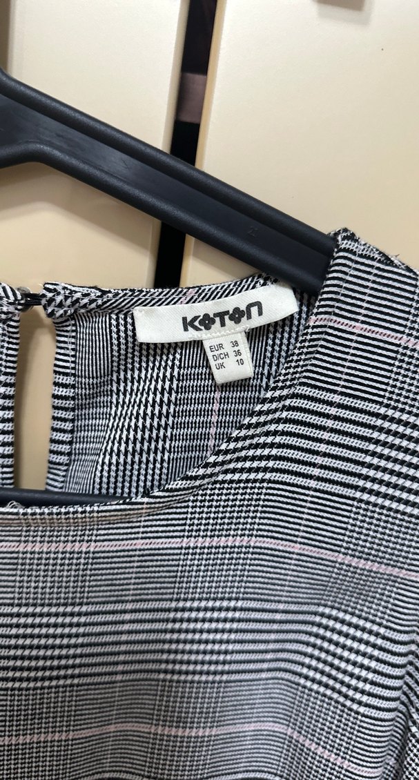 Gri Pilili Kolsuz Uzun Elbise - Görsel 2