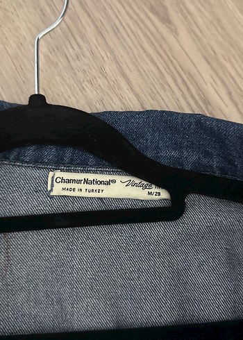 Düğmeli Koyu Mavi Kadın Denim Ceket - Görsel 3