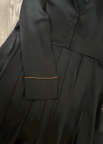 Siyah Pilili Uzun Kollu Kadın Elbisesi - Görsel 3