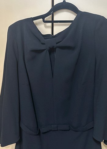 Siyah Uzun Drapeli Kadın midi Elbise - Görsel 2