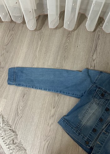 Düğmeli Kadın Mavi Denim Ceket - Görsel 2