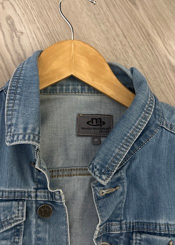 Düğmeli Kadın Mavi Denim Ceket - Görsel 3