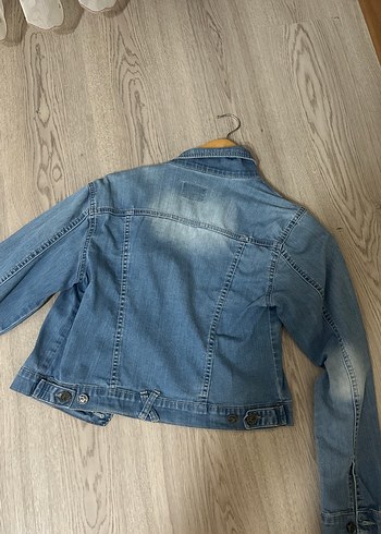 Düğmeli Kadın Mavi Denim Ceket - Görsel 4
