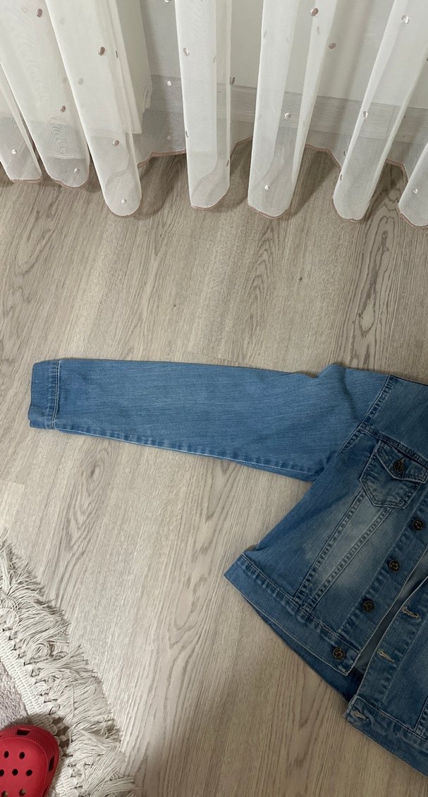 Düğmeli Kadın Mavi Denim Ceket - Görsel 2