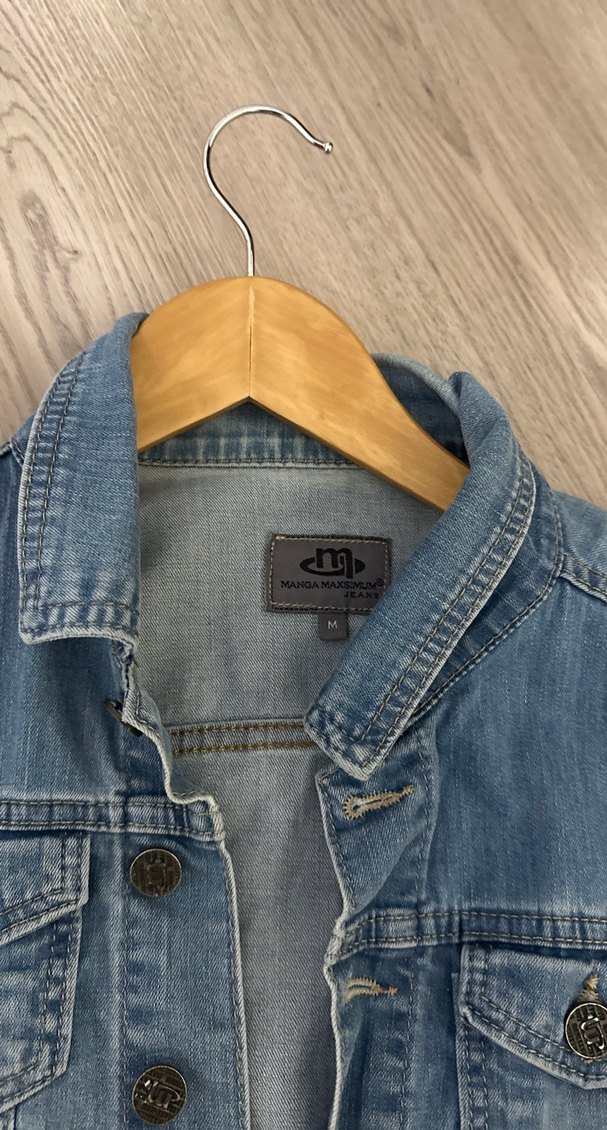 Düğmeli Kadın Mavi Denim Ceket - Görsel 3