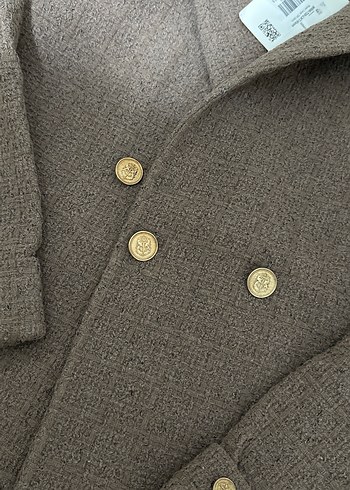 Düğmeli Kahverengi Kadın ceket - Görsel 5