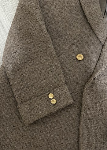 Düğmeli Kahverengi Kadın ceket - Görsel 2