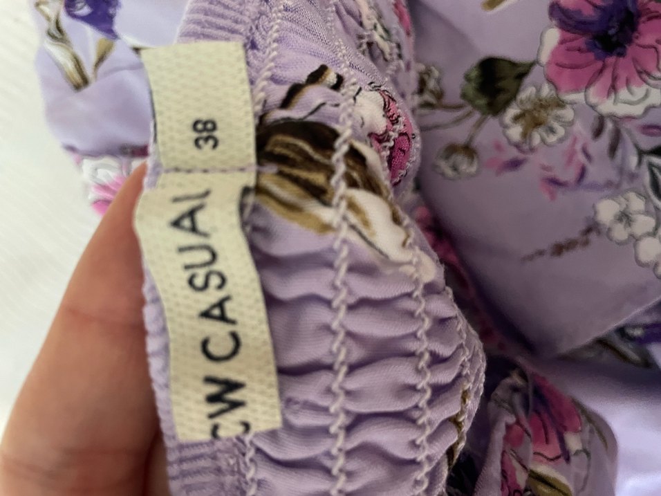 Mor Çiçek Desenli elbise - Görsel 2